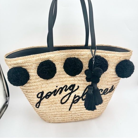 kate spade Handbags - Kate Spade Shore Thing Going Places Wicker XL tote bag EUC